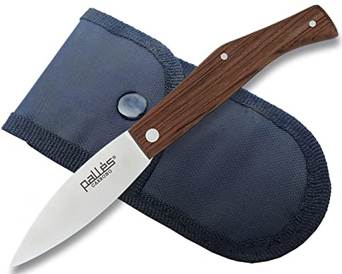Tiendas LGP - pallés – Navaja Nº 1, Acero Carbono, Hoja de 9 cm. Mango de Madera, Con Funda, 01616