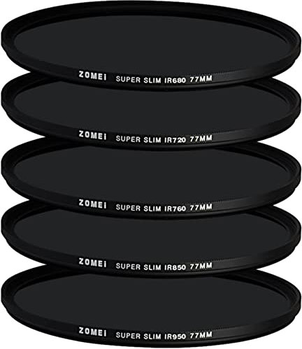 YIDOBLO Filtre infrarouge à rayons X 5 en 1 82 mm 680 + 720 + 760 + 850 + 950 nm pour appareil photo reflex numérique