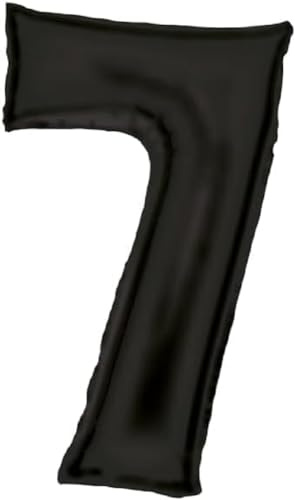 Amscan Große Zahl 7 Silk Lustre schwarz Folienballon N34 verpackt 86 cm