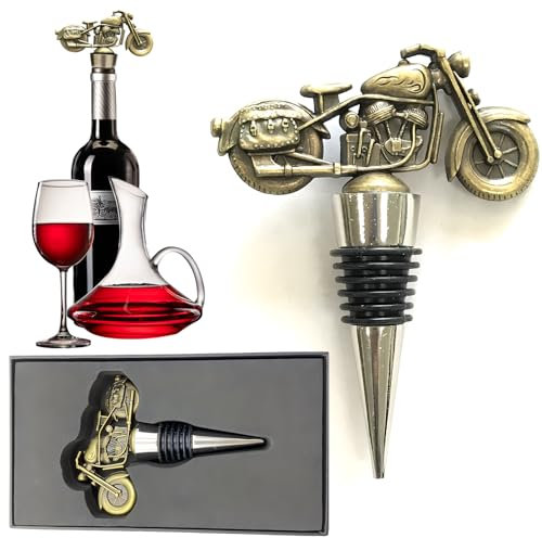 Weinverschluss,Motorrad Weinflaschenverschluss,Valentinstaggeschenk Weinsparer, Weinstopfen für Weinflaschen mit Geschenk-Box,Flaschenverschluss,Lustige Weingeschenke für Männer Frauen