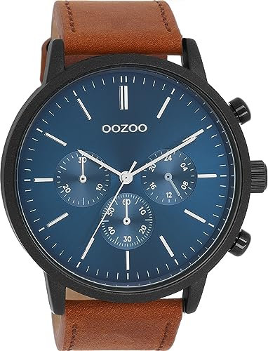 Oozoo Timepieces Herren Uhr | Armbanduhr Herren mit Lederarmband | Hochwertige Uhr für Männer | Edle Analog Herrenuhr in rund | C11202