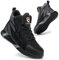 COOU Chaussures de Sécurité Hommes Femme Légère Basket de Securite Montante Respirante Confortable Chaussures de Travail Embout Acier Protection Noir 38