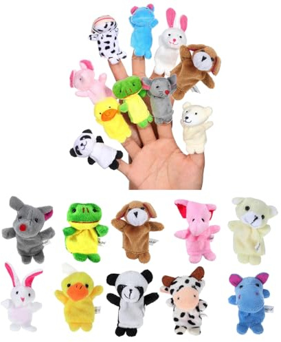 Marionetas de Dedo, Animales Dedos, Finger Puppet, 10 Piezas Animales Muñecos Dedo, Títeres Animal Juguetes, Marionetas de Mano Set, Títere de Dedo, Juego de Títeres de Dedo de Familia, Material Felpa