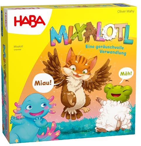 HABA Mixalotl - Jeu de devinettes Amusant pour Enfants à partir de 4 Ans - Reconnaître Les Animaux, Combiner des Cartes et reproduire Les Sons - 2012234001