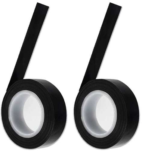 ClcIosis Lot de 2 rubans isolants en téflon - Noir - En tissu - Résistant à la chaleur - Pour plusieurs modèles de machine à emballer sous vide - À la main ou à impulsions (15 mm x 10 m)