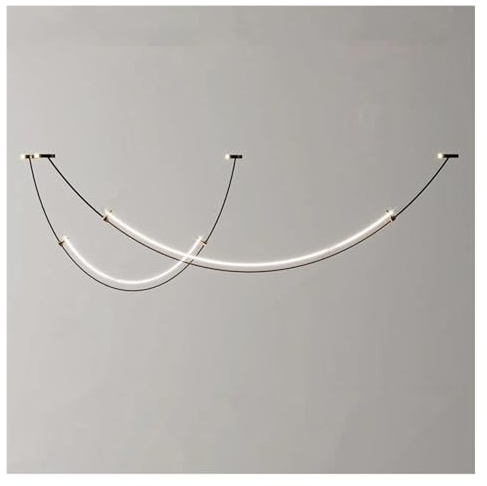 Genérico Lámpara de techo, Lámpara de comedor de diseño minimalista con arco largo LED for mesa de sala de estar(200CM)