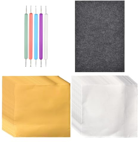 objbhuely Foil Embossing Tool Set - Comfortable Grip,Foil Embossing Craft Kit with Pens - for Professionals Students Adults Classroom Projects Home Décor Making