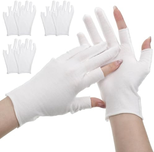 4 paia di guanti idratanti in cotone touch screen senza dita, comodi guanti in cotone, per mani asciutte