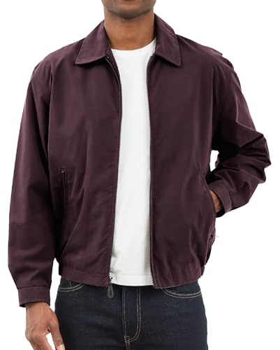 LONDON FOG Auburn Veste de golf pour homme avec fermeture Éclair avant - rouge - X-Large