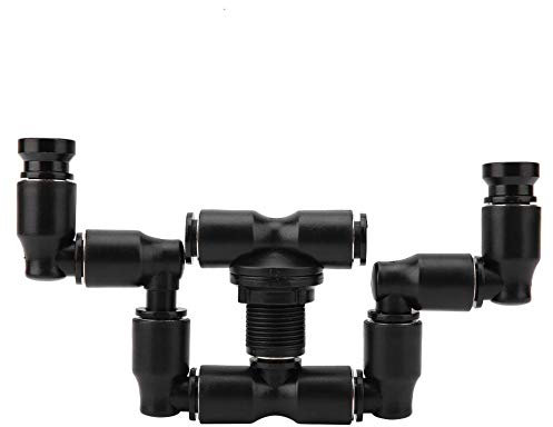 Bone Design Nebel Sprinkler, 360 verstellbare Düsen Reptile Nebel Sprinkler Aquarium System Connect 1/4 '' Tub Pet Kühlsystem für Rainforest Tank, schwarz