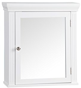 Teamson Home Bathroom Stratford Wooden Mirrored Medicine Cabinet White 6544