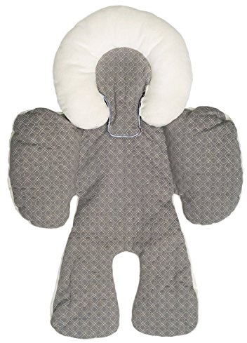 iNszkoos Cojín para cochecito de bebé, almohada de apoyo para la cabeza del cochecito y el cuerpo, almohadilla de seguridad para bebés de 0 a 18 meses (gris)