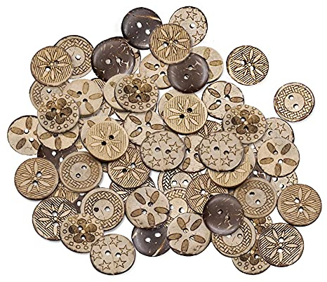 Lowats Bottoni Cocco 200 Pezzi Bottoni Conchiglia di Cocco Bottone Legno Bottoni in Legno di Cocco Bottoni da Cucire Bottoni Rotondi Vintage Bottoni Punto Legno Pulsante di Cocco Bottoni Fatti Mano