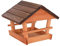 Vogelhaus, Futterhaus, Vogelhäuschen, Vogelhaus wetterfest aus Holz,Futterhaus für Wildvögel Vogelfutterhaus für den Garten, Balkon (Rot)