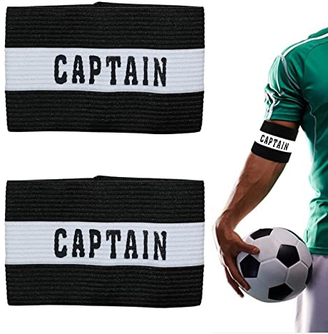 BAIWANLCH 2 Pcs Captain Arm Bands for Soccer Training Unisex-Youth Captains Arm Band Adjustable Captain Armband for Football for Youth and Adult