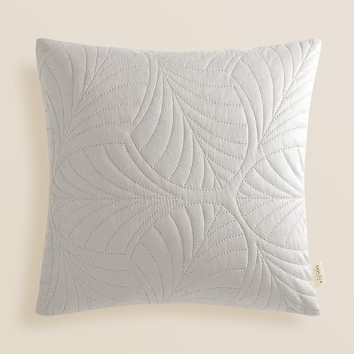 ROOM99 Feel 45 x 45 cm Zierkissenbezüg Kissenbezüg Kissenhüll Dekorative Dekokissen Wurfkissenbezug Deko Aesthetic Modern Schlafzimmer Wohnzimmer Velvet Samt ‎Hellgrau,1 Stück