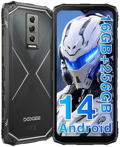 DOOGEE Blade 10 Pro [2025] Outdoor Handy 256GB(2TB)+16GB Outdoor Smartphone Ohne Vertrag Android 14, 6.56″ HD IPS 50MP Kamera Baustellenhandy, 3 Card Slot /5150mAh /IP68/69K /NFC/GPS/Face ID/OTG