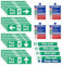 INNAL 28Pcs Safety Signs - 20Pcs Fire Exit, 4Pcs Action Notice, 4Pcs Keep Clear - Weatherproof Self Adhesive With Clear Directional Arrows