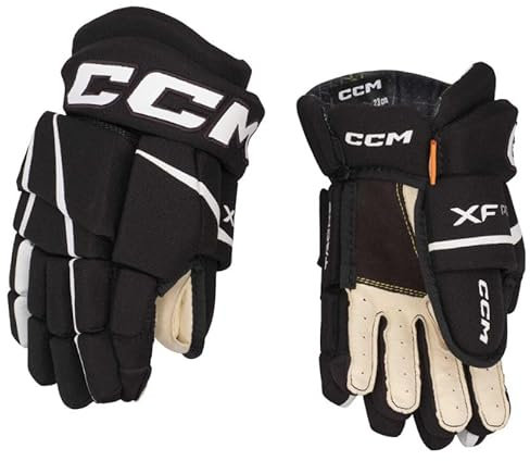CCM Tacks XF Pro Handschuhe Bambini, Größe:9 Zoll, Farbe:schwarz/weiß