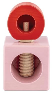 Alessi Twergi ES20 2 - Cascanueces de Diseño, en Madera de Haya, con Empuñadura y Cuerpo Coloreados, Acabado Lacado Brillante, Rosa y Rojo