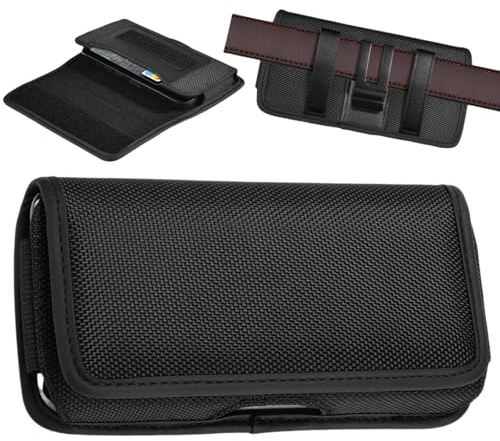 Flintronic Custodia Orizzontale con Clip, Porta Cellulare da Cintura, Portatelefono da Cinta, Fondina Porta Cellulare, Cell Phone Holster per iPhone 12 13 14 15 16 Pro Max Samsung Galaxy S23 S22 A54