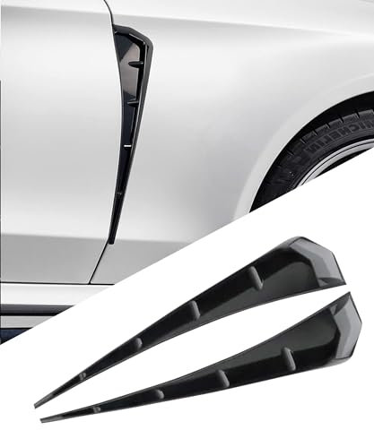 Flaconi Lot de 2 fentes latérales pour aile de voiture, tuning et autocollants décoratifs pour garde-boue et corps (noir)