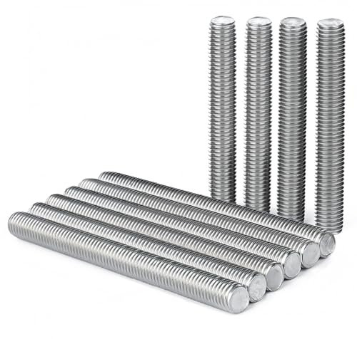 Drenky Tiges Filetées M8 Tige Filetee et Vissée en Acier Inox A2 V2A Tige Vissée M8x100mm Filetage Complet DIN976 pour Mécanique & Bricolage, Lot de 10
