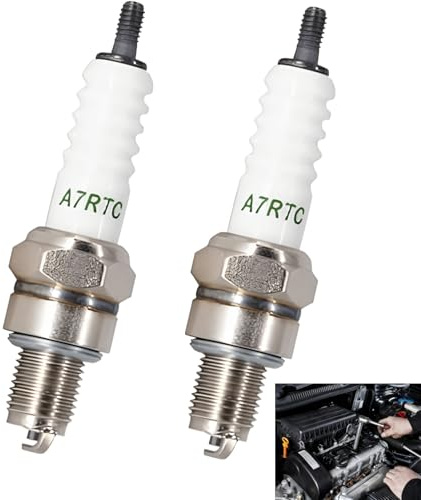 2 PCS A7RTC Spark Plug Replacement Compatible With NGK 4549 CR7HSA 4629/C7HSA Denso 4008/U22FSR-U 5383/IUF22 Bosch UR3AS Z9Y Copper Plus 808 OEM, A7RTC Spark Plug for Cars Motorcycles Engines and More