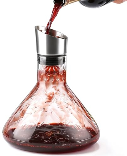 Decanter per vino rosso con aeratore per vino, 1500 ml, antigoccia, decanter per vino con filtri, decanter per vino per suoceri e amanti del vino