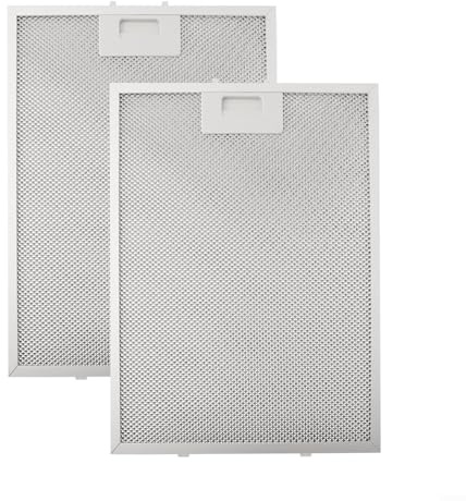 2PCS Aluminium Grease Cooker Hood Filters Metal Mesh Extractor Vent Filter 350 x 285 x 9mm for Kitchen Vent Range Hood Replacement, Fits Most Leading Brands,
