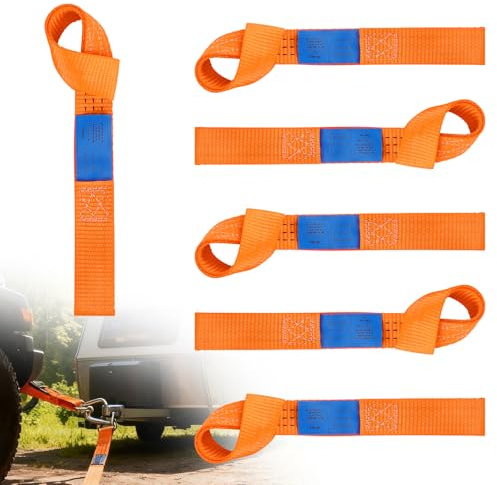 6 Pezzi Cinghie di Fissaggio, Cinghia di Ancoraggio, Capacità di Carico 2.000 daN Cinghia Lacci Corda Carico, 438x38mm, per Bicicletta Bagagli Campeggio durante Trasporto Cinghie Morbide per Moto