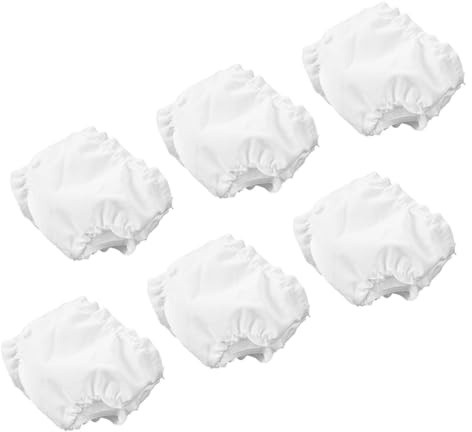 Mikinona Lot de 6 Culottes Blanches pour Poupée 25 Cm sous-vêtements Lavables et Réutilisables en Tissu Souple Accessoires de Jeu D'imitation pour Garçon et Filles et Vêtements de Poupée