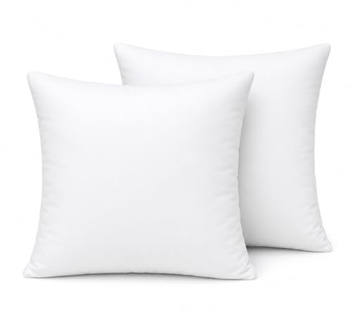 DreamNights Cushion Inserts 50x50 cm (20x20 inch), Pack of 2 | Hollow Virgin Fibre Inner Pads, For Sofa or Bed, Hypoallergenic, Polyester Square Standard Stuffer, White