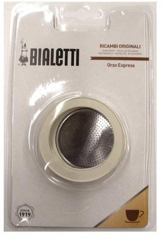 Bialetti Blister 3 guarnizioni-1 Filtro Orzo Express 4 Tazze, Silver, KTD126