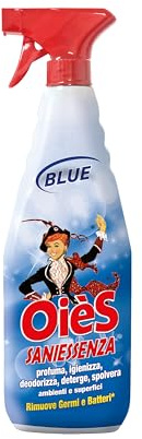 OièS Saniessenza Detergente Profumato 750 ml - Profumatore Ambiente 5 in 1 Spray Igienizzante Multiuso per Pavimenti e Superfici - Profuma, Igienizza, Deodorizza, Deterge e Spolvera - Blue (1 Unità)