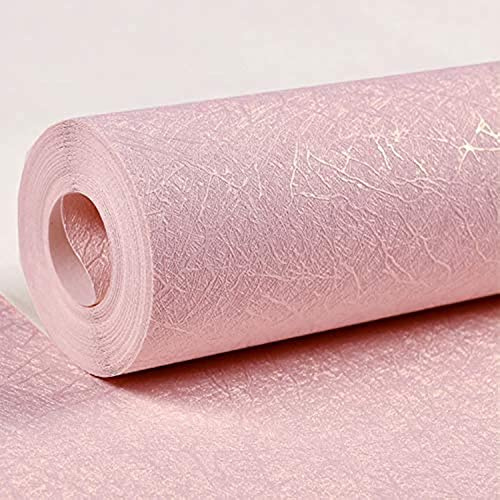Cohoo Home Silk Pink Wallpaper Peel and Stick Contact Paper Pink Textured Silk Wallpaper for Bedroom Self Adhesive Removable Wall Sticky Paper Girls Room Drawer Liner Waterproof 15.7inW 118inL