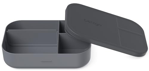 Bentgo® Modern Tray with Matte Lid - Reusable, BPA-Free, Meal Prep Containers for Adults with Removable Divider - 3 or 4 Compartments for Healthy Portioned Meals At Home & On the Go (Dark Gray)
