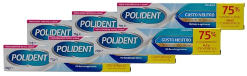 Adesivo Per Apparecchi Dentali, GUSTO NEUTRO. Più Forza In Ogni Morso. Forte Tenuta Per Tutto Il Giorno 70g (6 Confezioni)