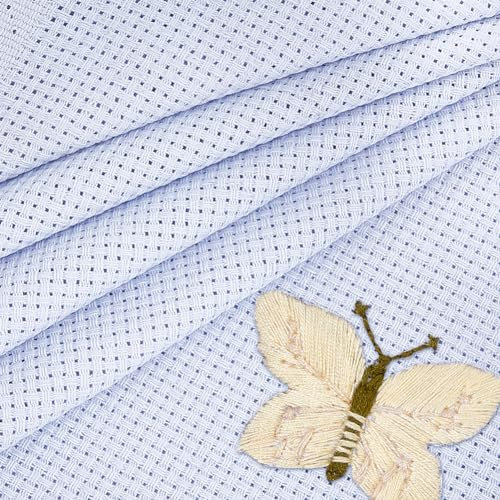 NBEADS 101×152cm 11 Count Kreuzstich Großer Stoff, Baumwolle Kreuzstich Aida-StoffStickerei Stoff Stoff Kreuzstich Zubehör für Stickerei Nadelarbeit DIY Craft