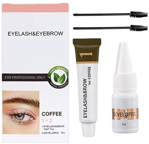 Eyelash Tint Kit, Semi-Permanent Eyebrow Coloring Kit, Long-Lasting Professional Waterproof Quick Drying Eyelash Dye Cream, Makeup Kit For Natural Eyelash, Complete Beginner Brow Kit