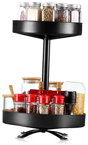 DECHOUS stoccaggio rotante del condimento organizzatore del giradischi cucina forno Piatto portaspezie girevole piattaforma girevole organizzatore di salsa carosello delle spezie plastica