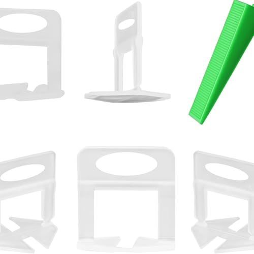 Kit 200 Pezzi Livellatori per Piastrelle 1 mm – 100 Distanziatori + 100 Cunei Riutilizzabili – Sistema di Livellamento per Pavimenti e Rivestimenti Precisi – Lemag SRL