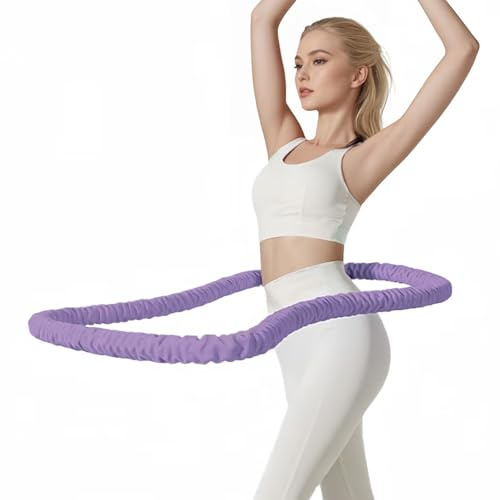 3 lbs Soft Weighted Hoop for Adults -Fold Gentle Fat Burning and Waist Toning, Pinch-Proof Design,Soft Material Won't Irritate Skin， Perfect for Home/Travel/Postpartum Recovery