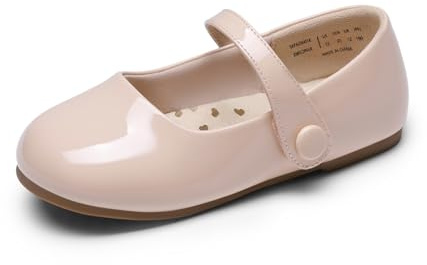 DREAM PAIRS Scarpe Basse Mary Jane per Bambine, Ballerine Bambina da Sposa con Punta Tonda per Scuola Feste,Size 26.5,Nudo,SKFA26001K