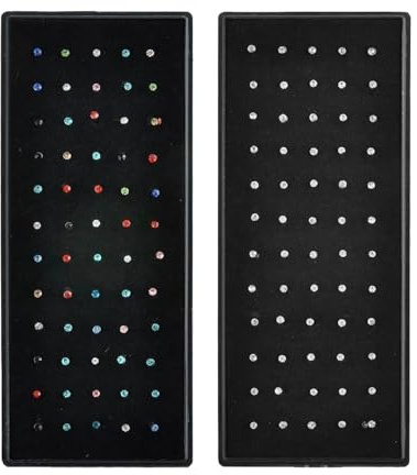 SCJJZ 120 PCS Gioielli per Piercing Naso in Acciaio Inossidabile - Piercing Naso Acciaio Chirurgico, Piercing Naso Brillantino, Brillantino, Forma Cristallo, Ipoallergenico - Orecchini per Il Naso