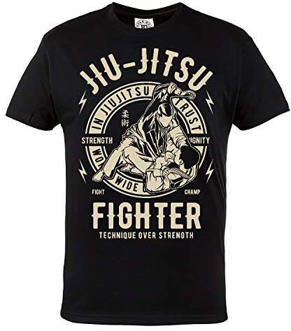 Rule Out Hommes Martial Arts T-Shirt. Brazilian Jiu Jitsu Fighter. Casual Wear (Taille Medium)