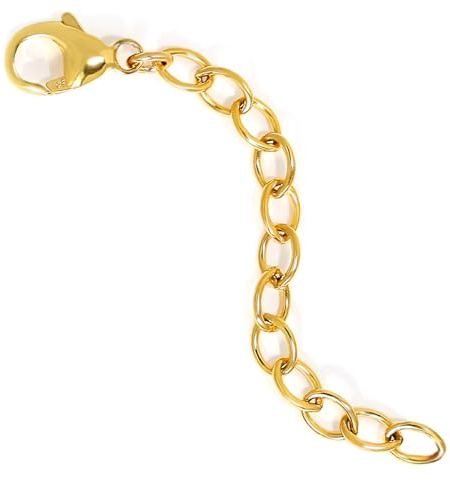 BENIQUE Necklace Extender for Women - 14K Gold Filled or Solid 925 Sterling Silver Extension, Medium Size Jewelry Chain Durable Strong Removable 2 4 or 6 Made in USA