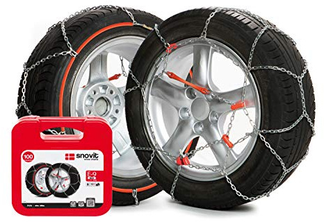 SNOVIT E-9 NEO Talla 110 - Cadena de nieve metálica 9 mm. Turismo. Certificación ÖNORM EN16662-1. Set 2 Uds.
