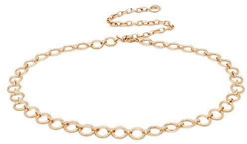 Cheerlife Damen Metall Taille Gürtel Schmaler Gürtel Kettengürtel Kleid Dekoration Taillengürtel Hüftgürtel Kleidgürtel Kreis