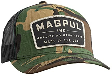 Magpul mens Snap Back Baseball Cap, One Size Fits Most Go Bang Trucker Hat Woodland Camo, US